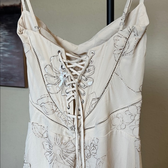 HOUSE OF CB 'Seren' Vanilla Embroidered Hand Beaded Floral Maxi Dress NWOT sz S - Picture 10 of 14